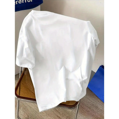 Simple Design, Palm Tree Element, Trendy Fashion Round Neck Short Sleeve, Trendy Brand Fashion, Outdoor Street Style, Suitable for Home and Travel, Comfortable Fabric, Men's Short Sleeve Top, Spring Summer Men's Pure Cotton T-Shirt Streetwear Casual