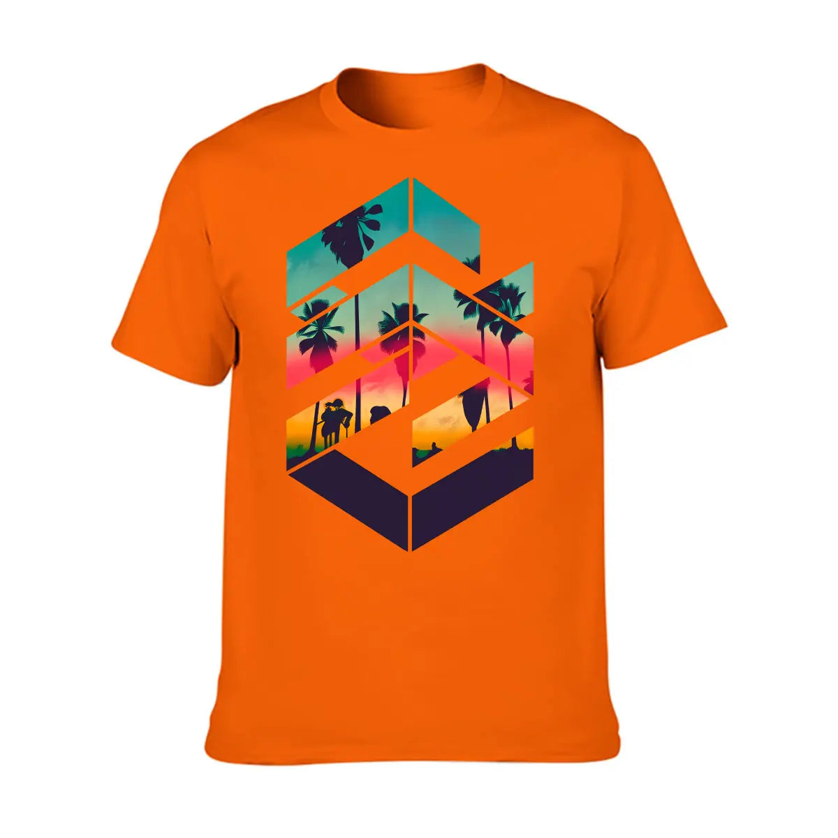 Men'S Summer Short Sleeve Printed T-shirt, Plus Size