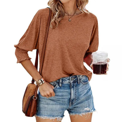 Dokotoo Women's 2026 Fashion Tops 3/4 Sleeve T-Shirts Cute Crewneck Basic Business Tees Blouses Casual Summer Wear Super Soft Breathable Fabric