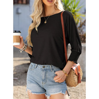 Dokotoo Women's 2026 Fashion Tops 3/4 Sleeve T-Shirts Cute Crewneck Basic Business Tees Blouses Casual Summer Wear Super Soft Breathable Fabric