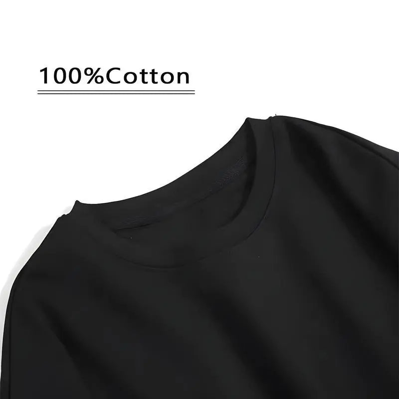 New unisex round-neck graphic T-shirt, 100%25 cotton, vibrant patterns, soft and comfortable, perfect for men's spring and summer short-sleeve street style.