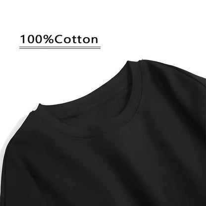 New unisex round-neck graphic T-shirt, 100%25 cotton, vibrant patterns, soft and comfortable, perfect for men's spring and summer short-sleeve street style.