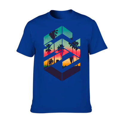 Men'S Summer Short Sleeve Printed T-shirt, Plus Size