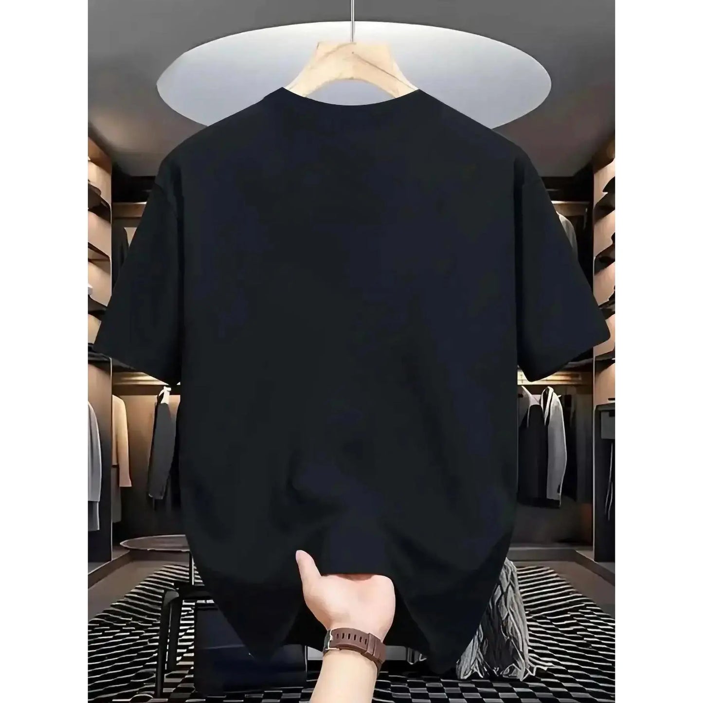 Square Person Print Loose T-Shirt, Casual Fitted Crop Top, Daily Wear, Stylish and Unique Design, Versatile Clothing Item,Men's Solid Color Crewneck Tee for Gym & Casual