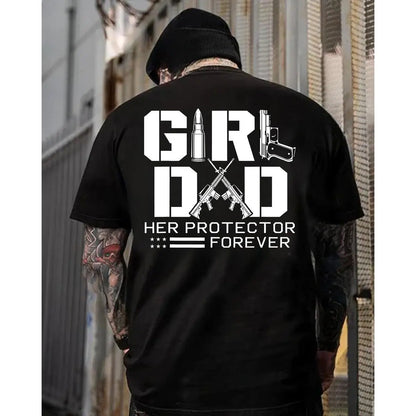 Girl Dad Her Protector Forever Hoodie – Gun Lover Protective Father T Shirt for Men – Tactical Dad Patriot Sweatshirt