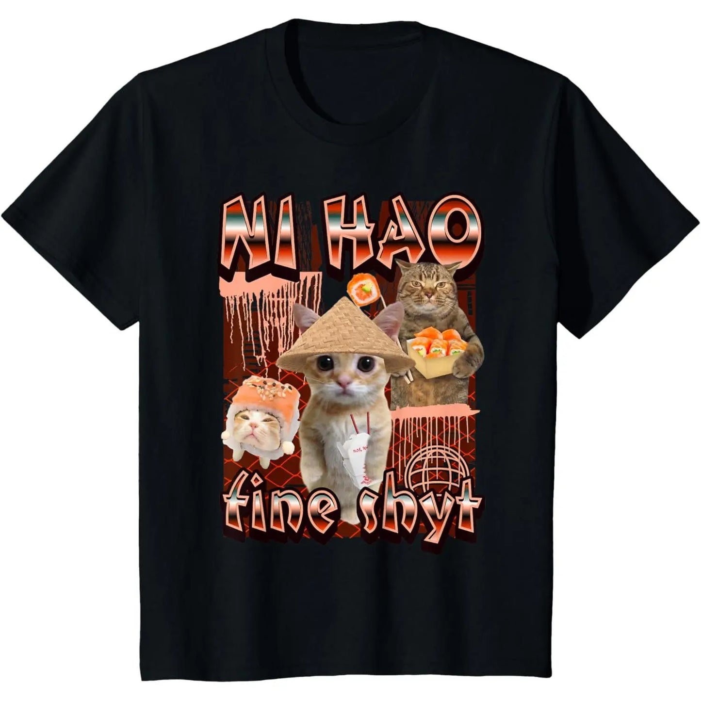ni hao fine shyt funny brainrot gen z meme gen alpha T-Shirt