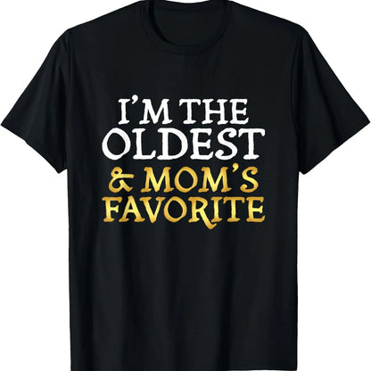 Funny Moms Favorite Son Daughter I'm Mom's Favorite T-Shirt Golf Gift T-Shirt For Men and Women