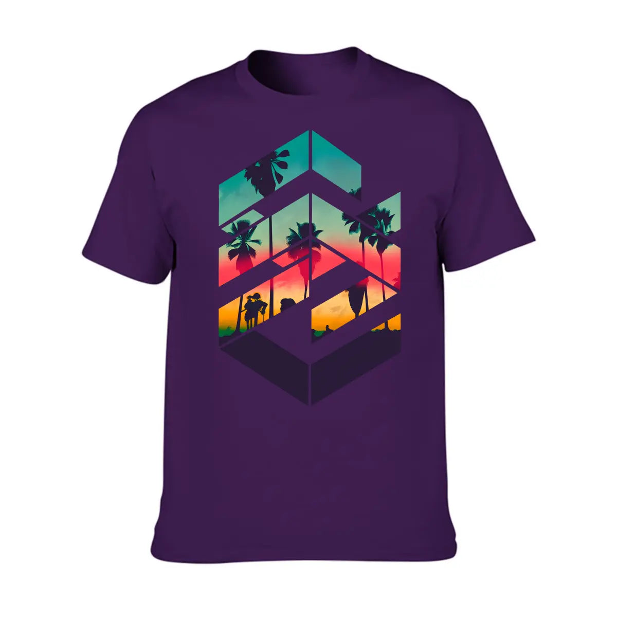 Men'S Summer Short Sleeve Printed T-shirt, Plus Size