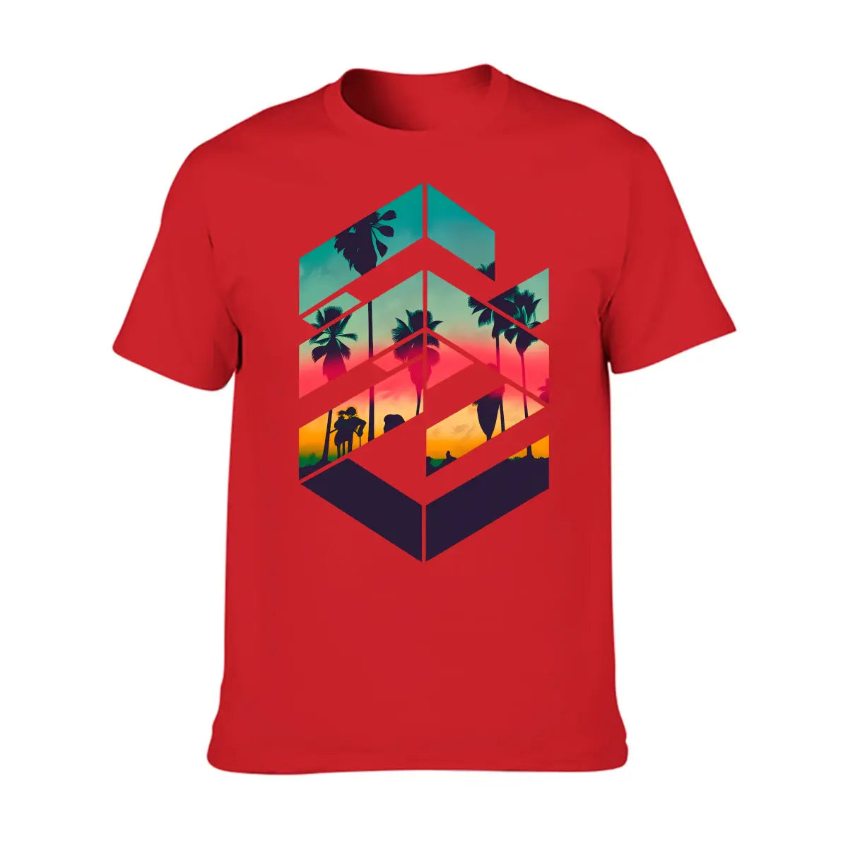 Men'S Summer Short Sleeve Printed T-shirt, Plus Size