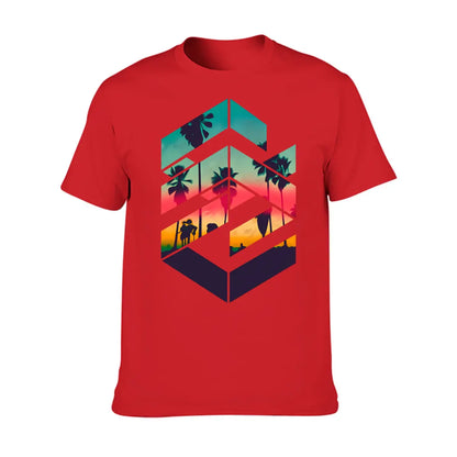 Men'S Summer Short Sleeve Printed T-shirt, Plus Size