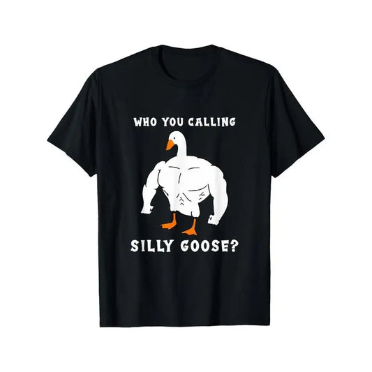 Silly Goose" Funny Gym Meme T-Shirt, Comfortable Fit,  Muscular Goose Graphic, Ideal For Casual Wear & Holiday Gifts