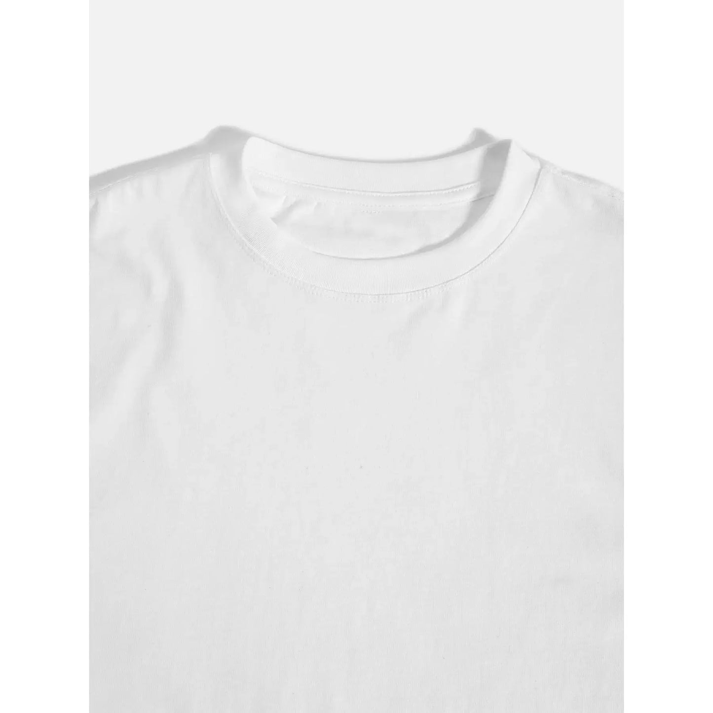 Men's Summer Pure Cotton T-shirt Fashionable Casual Loose Cartoon Bear Printed Sports Round Top