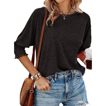 Dokotoo Women's 2026 Fashion Tops 3/4 Sleeve T-Shirts Cute Crewneck Basic Business Tees Blouses Casual Summer Wear Super Soft Breathable Fabric