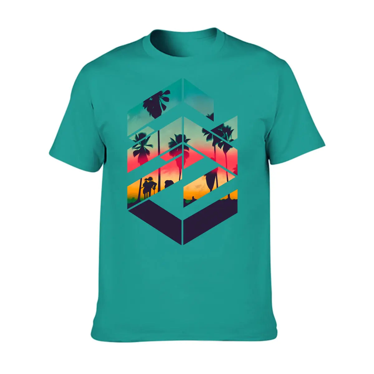 Men'S Summer Short Sleeve Printed T-shirt, Plus Size