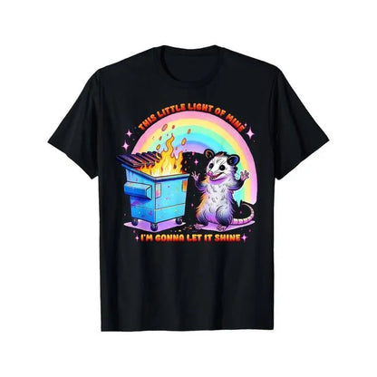 Funny Possum This Little Light - My Trash Can Fire Possum T-Shirt.