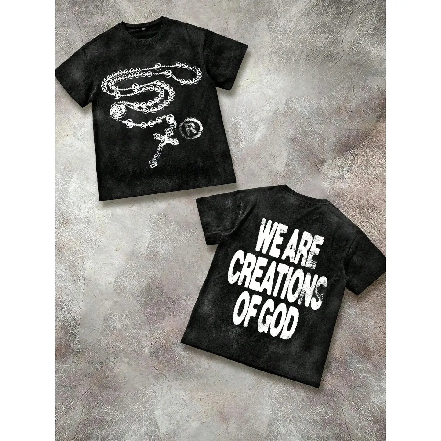 High - Street Religious - Themed Tee With 'We Are Creations Of God' Slogan Printed T-Shirts, T Shirt Unisex T-Shirts