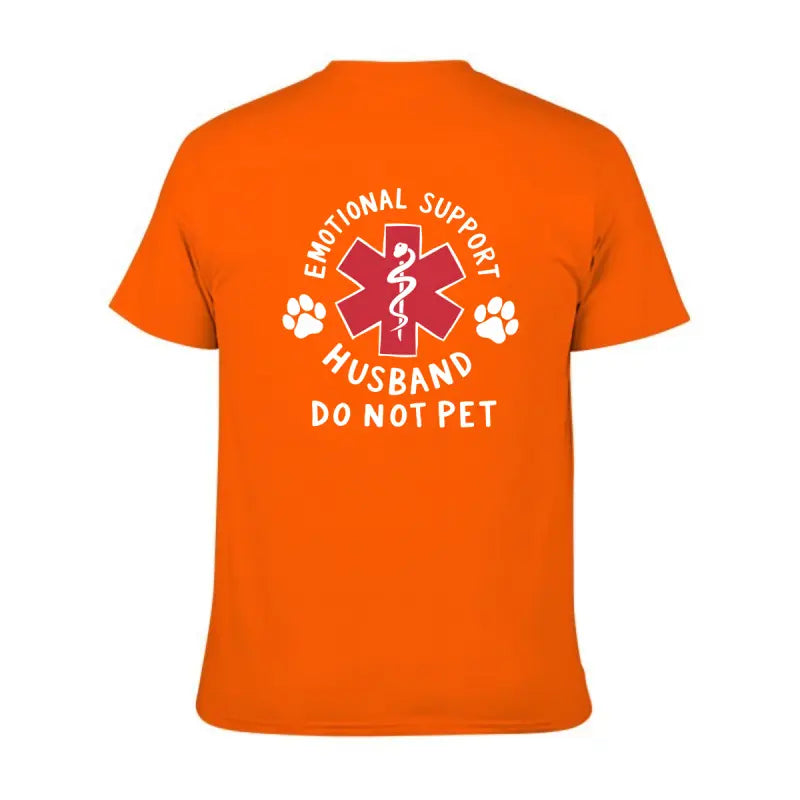 Emotional Support Husband Shirt, Funny Do Not Pet Medical Symbol T Shirt For Spouses, Gift For Husband Boyfriend Him, Short Sleeve Crew Neck Top, Crewneck Top