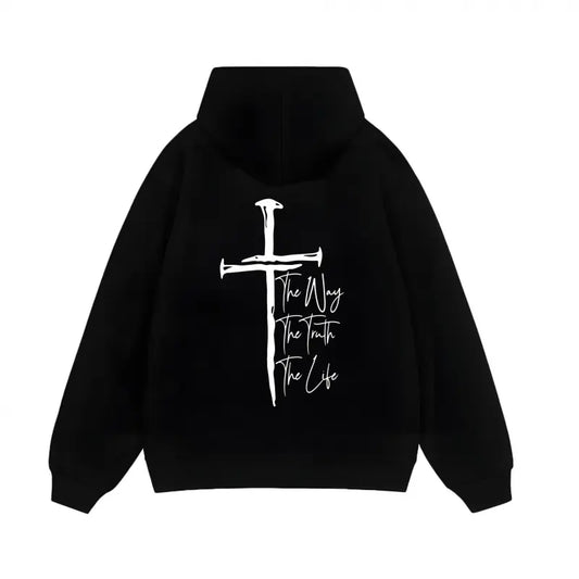 The Way, The Truth, The Life T-Shirt - Bold Cross Design with Inspirational Scripture, Relaxed Fit, Short Sleeve, Machine Washable - Menswear, Christian Apparelfect Gift Classic Cotton