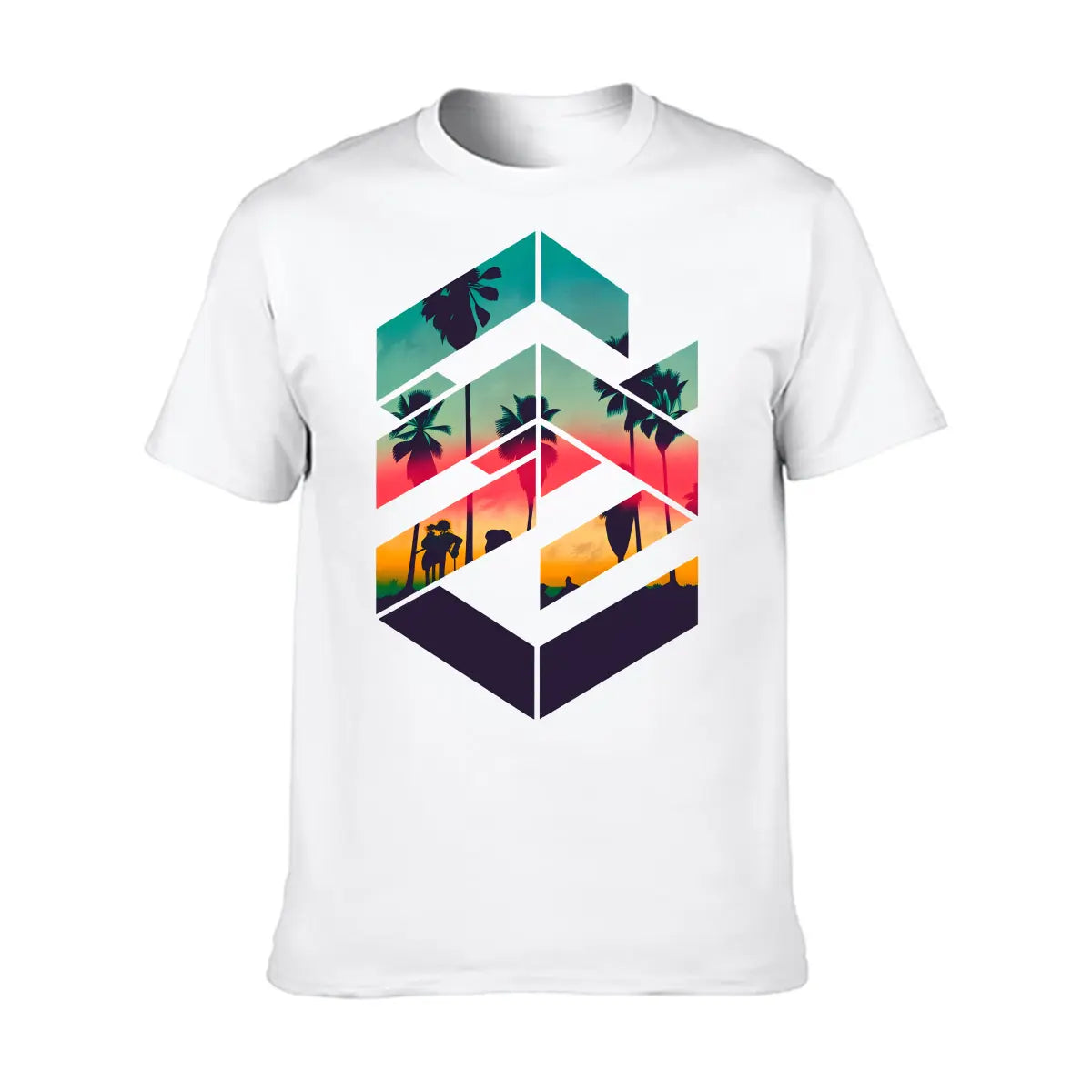 Men'S Summer Short Sleeve Printed T-shirt, Plus Size