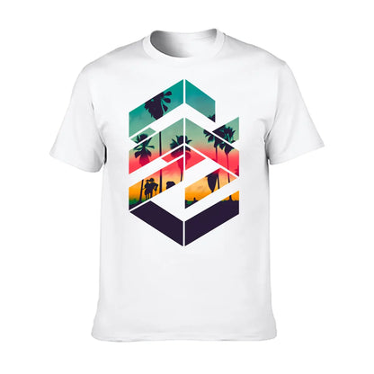 Men'S Summer Short Sleeve Printed T-shirt, Plus Size