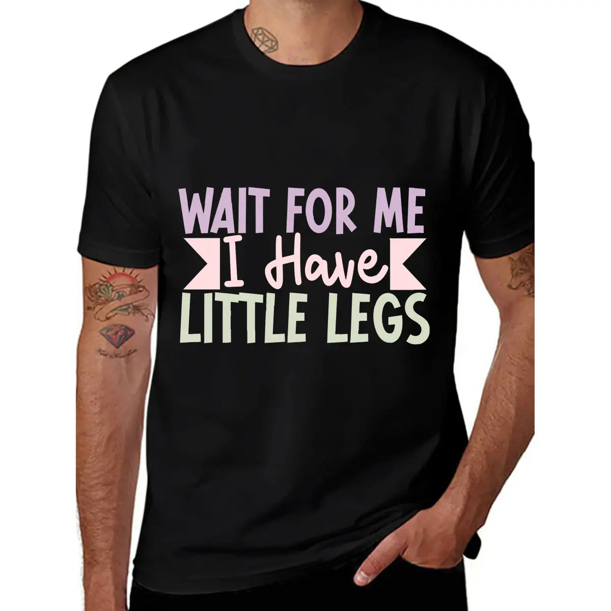 Men's Wait for Me I Have Little Legs Funny Sarcasm T-Shirt - Ultra Soft Cotton, Breathable & Moisture Wicking, Comfort Fit Crew Neck Tee - Ideal Gift for Patient Men, Breathable Comfort Top