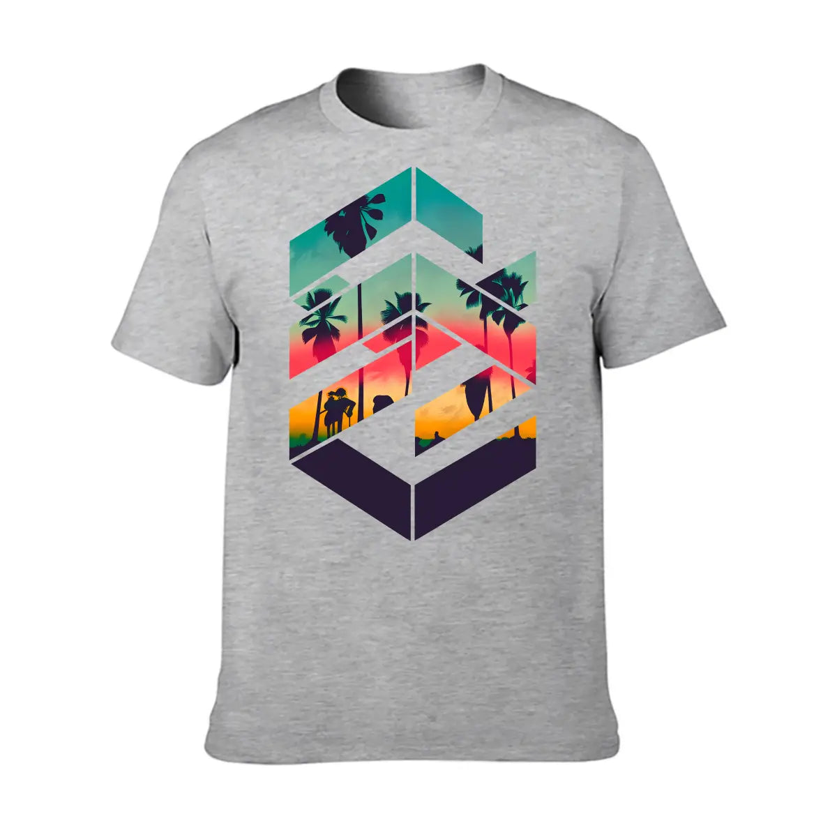 Men'S Summer Short Sleeve Printed T-shirt, Plus Size