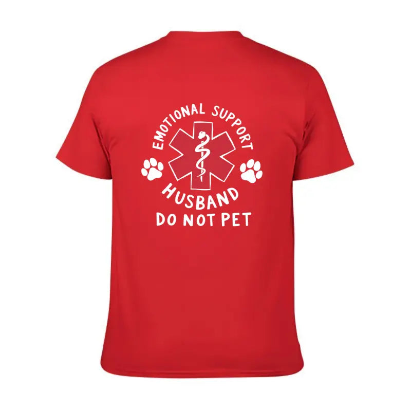 Emotional Support Husband Shirt, Funny Do Not Pet Medical Symbol T Shirt For Spouses, Gift For Husband Boyfriend Him, Short Sleeve Crew Neck Top, Crewneck Top
