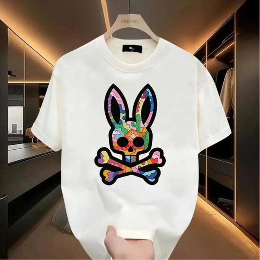 Trendy Hip Hop Rabbit Graphic Tee Unisex Street Style Crew Neck Short Sleeve Shirt For Men Women Casual Summer Spring Rock Fashion