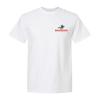 Winchester Men's T-Shirt, American Legend, 1866 AmmoBox Graphic, Lever Action Rifle Print, HuntingApparel, Gun Enthusiast Gift, Short Sleeve, CowboyWestern Style tees quarter zip men lemon demon clothes gorlock destroyer tshirt ,Men's Solid Color Crewneck